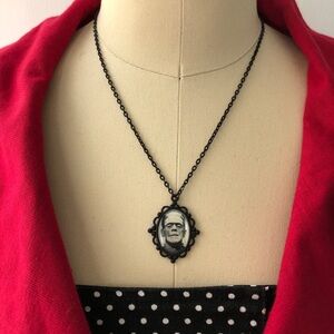 Classic Horror Movie Frankenstein Monster Black Metal Pendant Necklace Hot Topic
